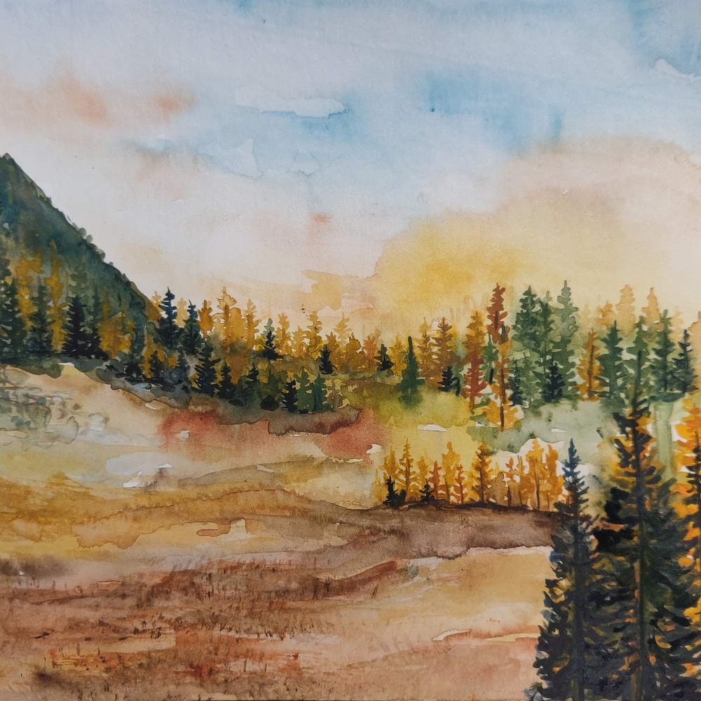 washington state watercolor painting
